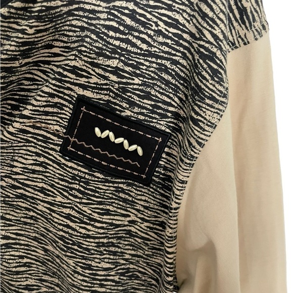 Vintage Keneth Too! Zoo Animal Giraffe Patchwork Overcoat Shirt XL - Picture 5 of 6